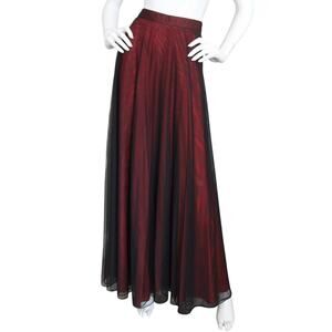 Adrianna Papell Vintage Skirt Fairy Whimsigoth Mesh A-Line Maxi Red Black Size 6